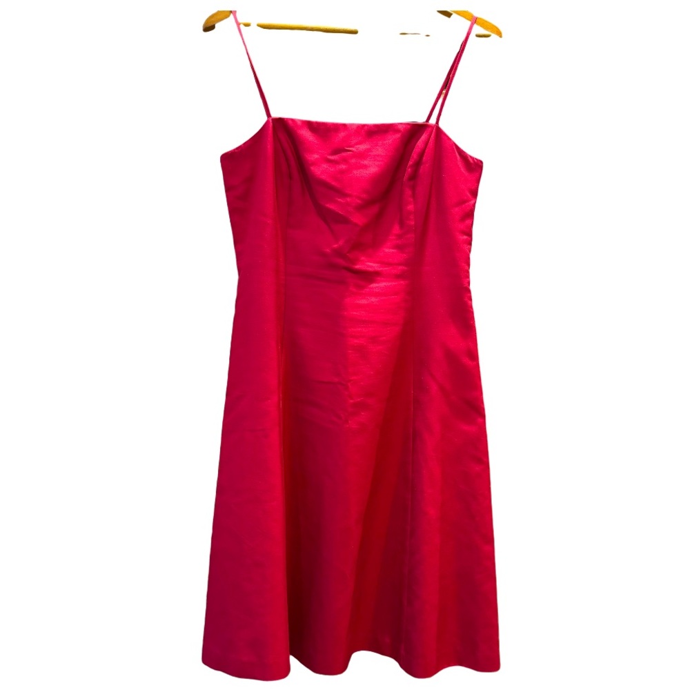 Ann Taylor Red Cotton-Silk Fit & Flare Dress - Size 10